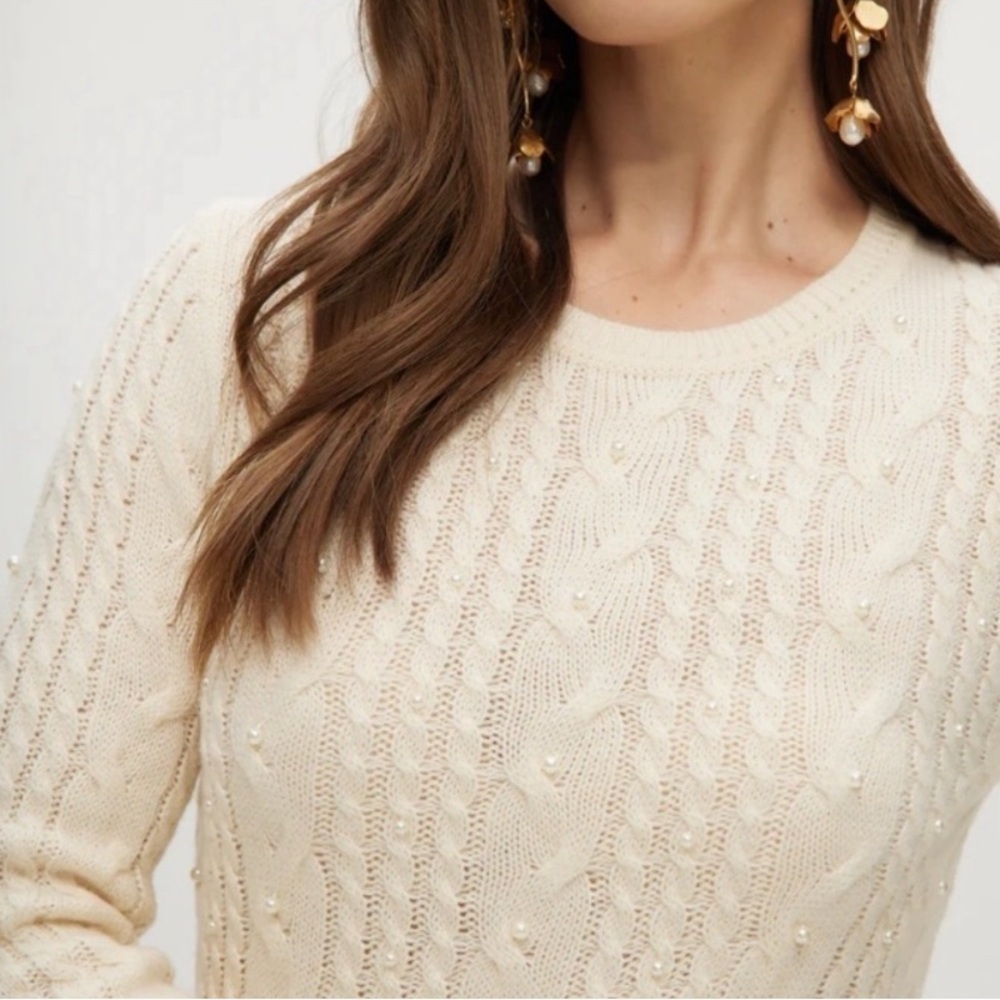 House of Harlow 1960 X Revolve Cable Knit Pearl Midi Dress XS holiday party - Picture 3 of 5